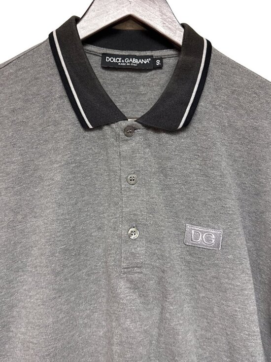 Dolce & Gabbana Polo Shirt Men's Grey Logo Short Sleeve Size EU 50 US Large - Picture 2 of 8